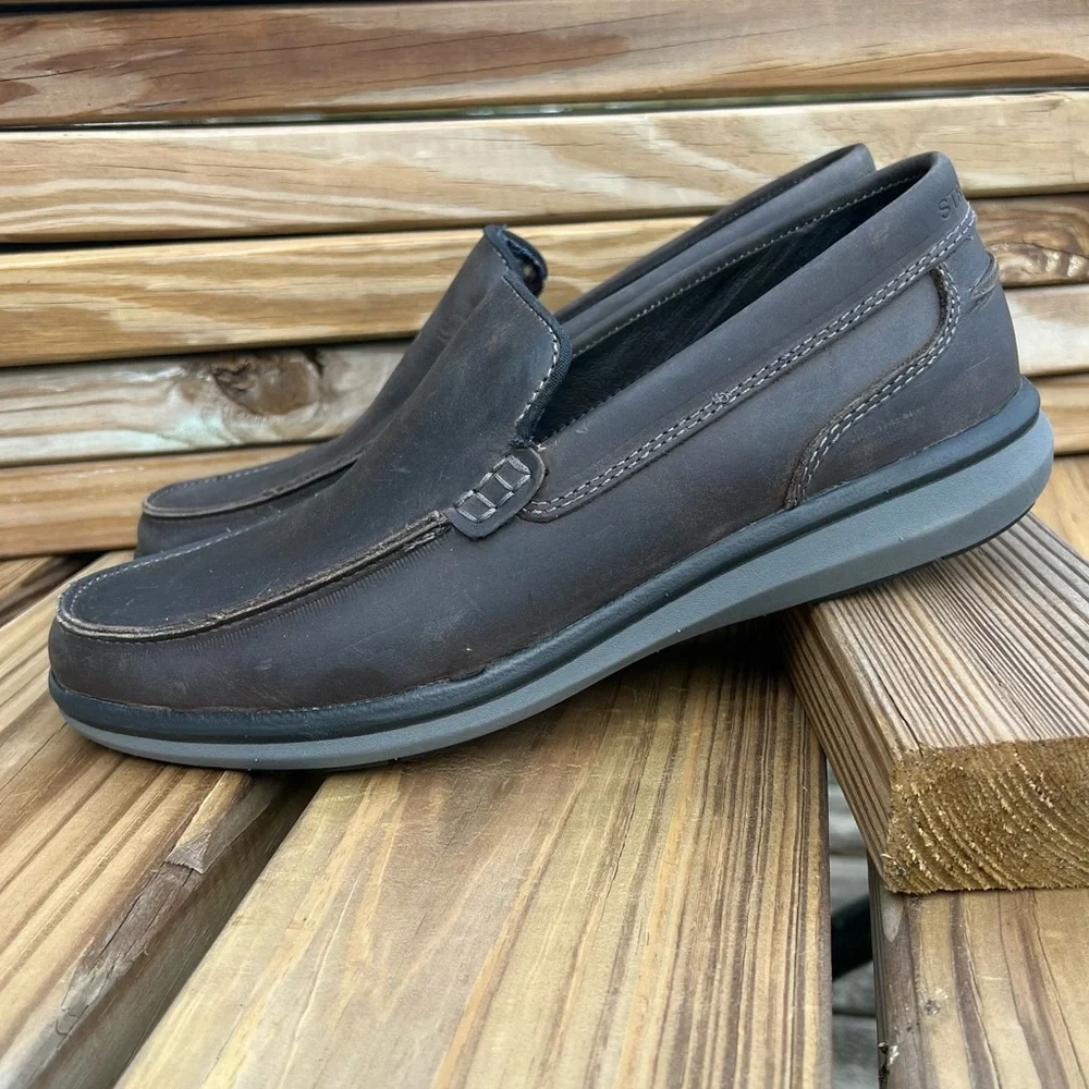 - Structure Sz 10 Vaughn Gray/Brown Leather Venetian Loafers! NEW!